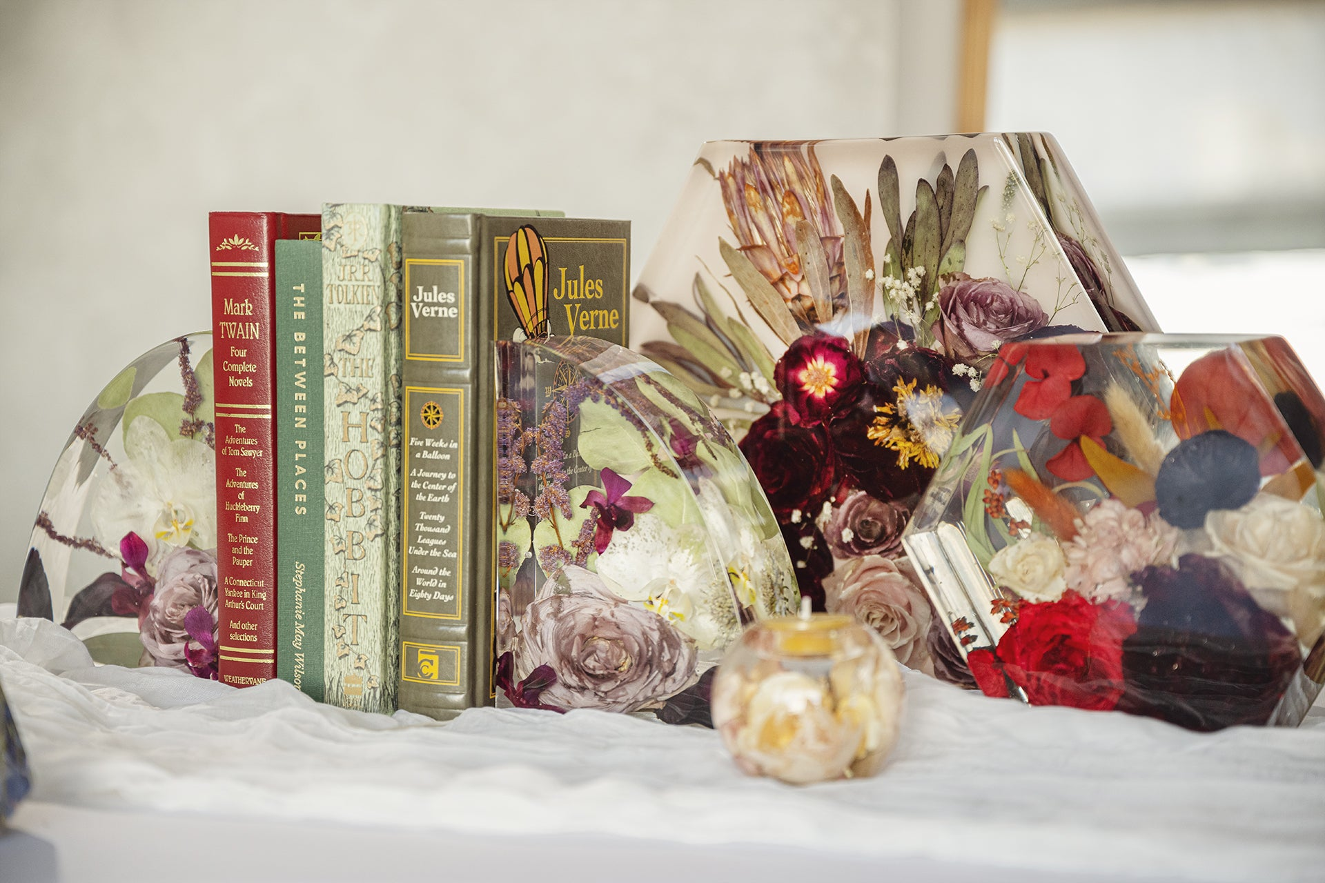 Preserved flower bouquet in resin made by Still Meadows Boutique in Virginia