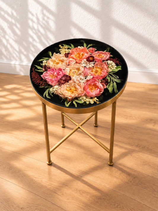 Circle Side Table (Metal Base)