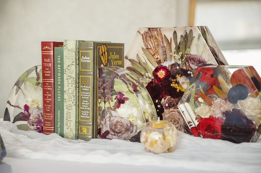 Preserved flower bouquet in resin made by Still Meadows Boutique in Virginia 40